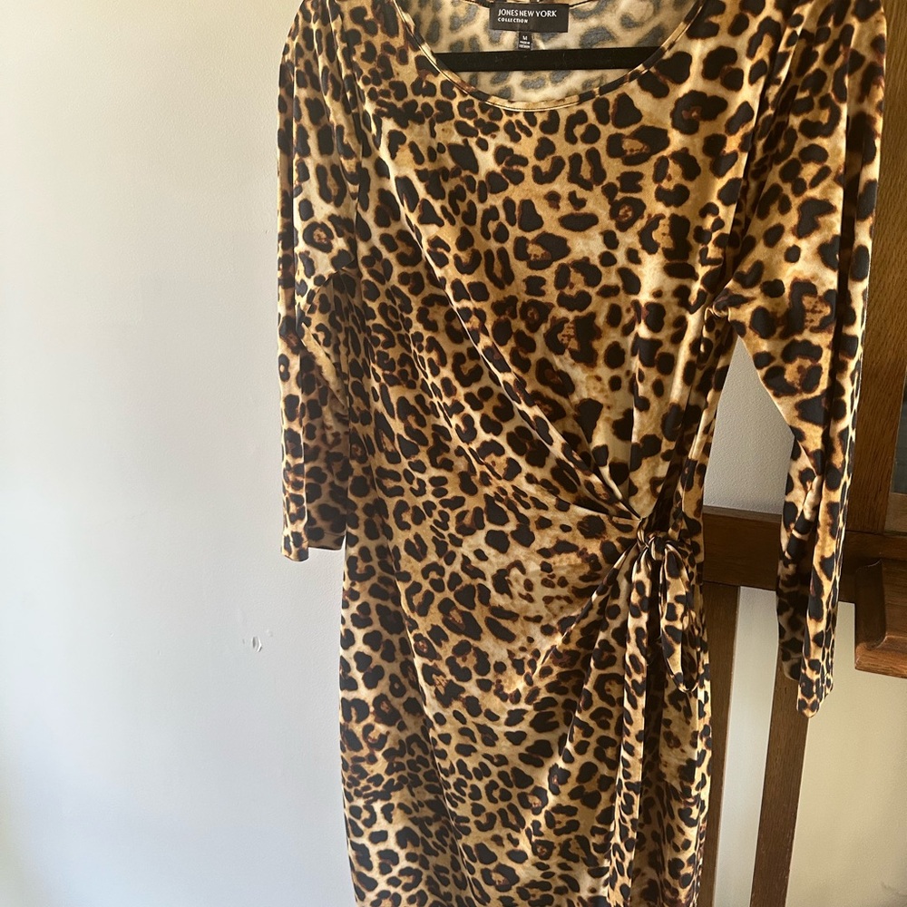 Jones New York Animal Print Long Sleeve Dress